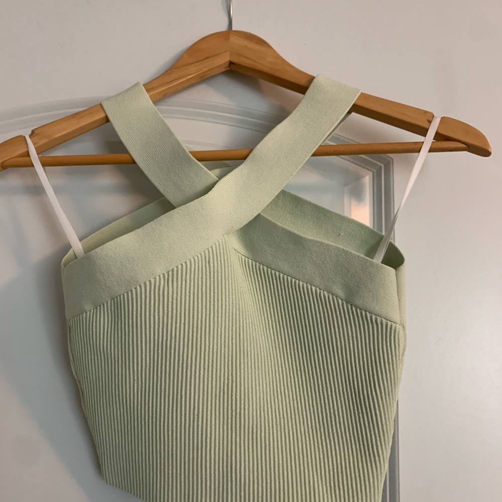 Mint Green Cross-Back Women's Top